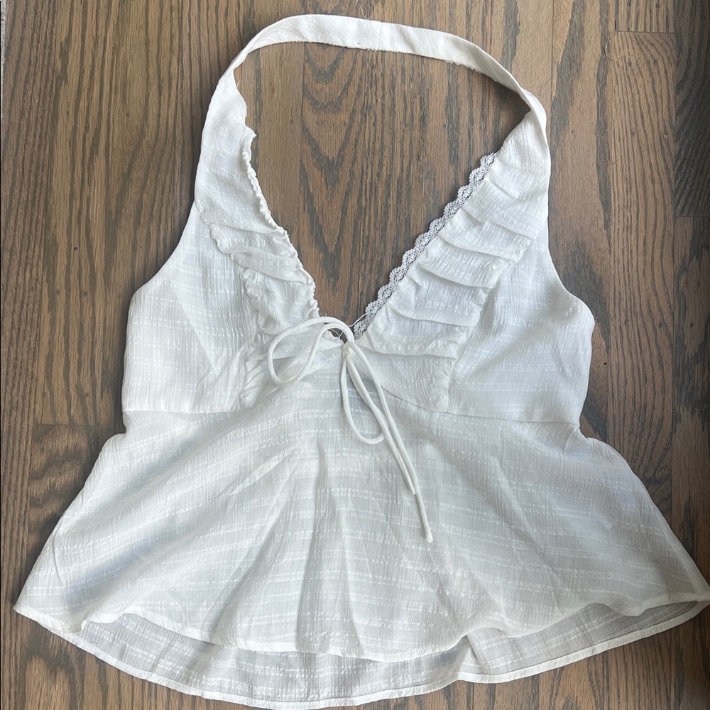 Elegant White Halter Top - Never Worn